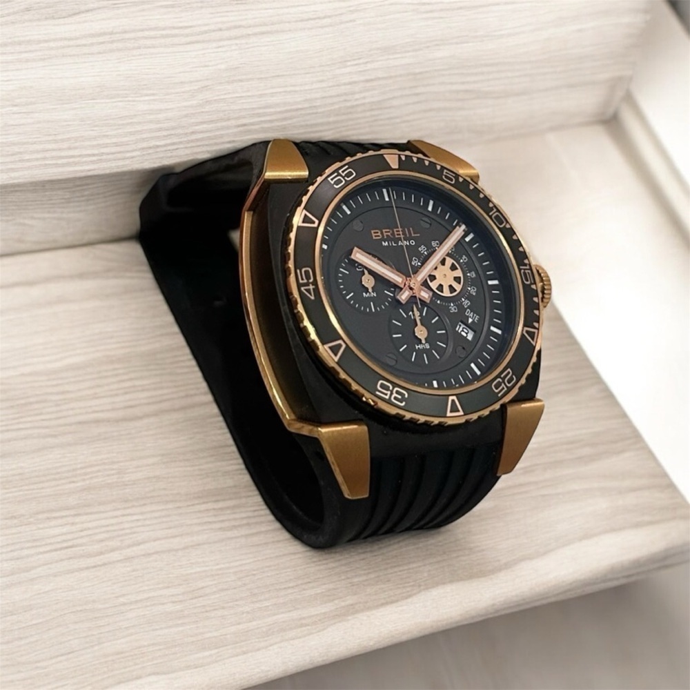 Breil Milano Mediterraneo 47 mm Rose Gold Tone Steel Grey Dial Men Watch BW0537